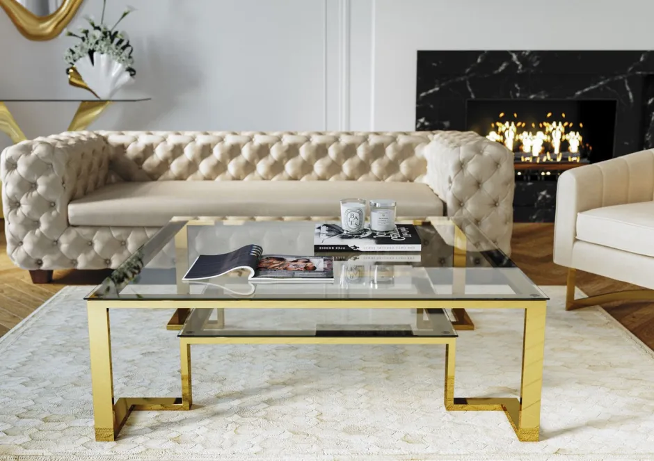 Ława Gold Rush 120x120 Cm Złota*KARE Design Online