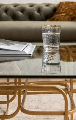 Ława Meander 140x80 Cm Transparentno-złota*KARE Design Sale
