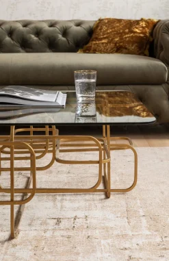 Ława Meander 140x80 Cm Transparentno-złota*KARE Design Sale