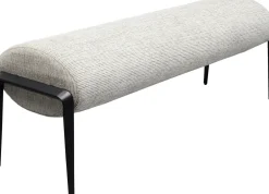 Ławka Do Przedpokoju Jasnoszara Z Czarnymi Stalowymi Nogami 130 Cm*KARE Design Best