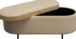 Ławka Do Przedpokoju Ze Schowkiem Beżowa PU 100 Cm*KARE Design Outlet