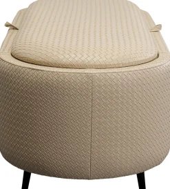 Ławka Do Przedpokoju Ze Schowkiem Beżowa PU 100 Cm*KARE Design Outlet
