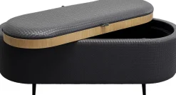 Ławka Do Przedpokoju Ze Schowkiem Ciemnoszara PU 100 Cm*KARE Design Outlet
