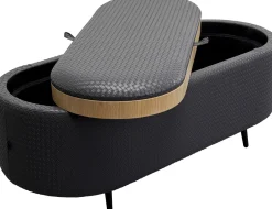 Ławka Do Przedpokoju Ze Schowkiem Ciemnoszara PU 100 Cm*KARE Design Outlet