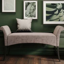 Ławka Motley Velvet 110x61 Cm Srebrnoszara*KARE Design New