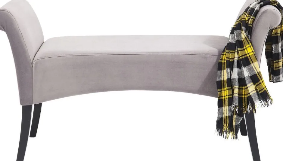 Ławka Motley Velvet 110x61 Cm Srebrnoszara*KARE Design New