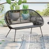 Ławka Ogrodowa Czarna żyłkowa 121 Cm*KARE Design Online