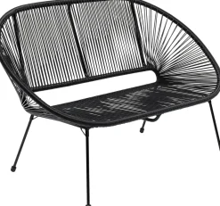 Ławka Ogrodowa Czarna żyłkowa 121 Cm*KARE Design Online
