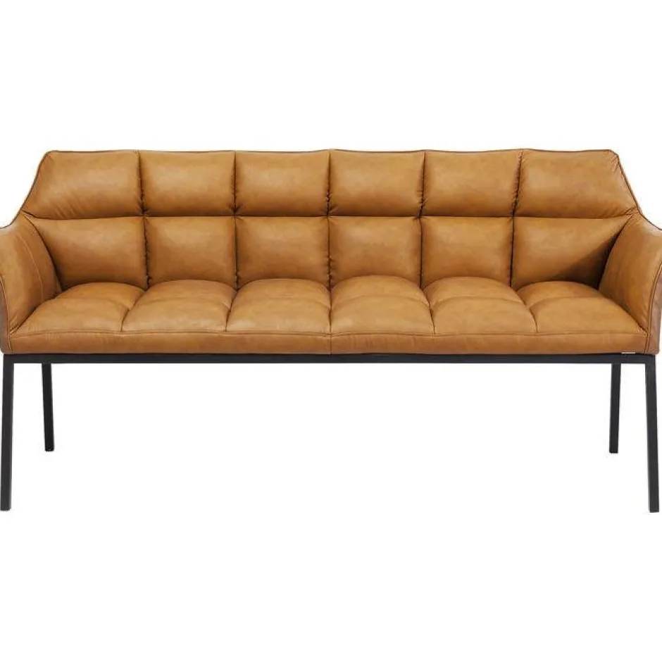Ławka Thinktank 180x89 Cm Brązowa Skóra Naturalna*KARE Design Online