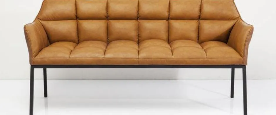 Ławka Thinktank 180x89 Cm Brązowa Skóra Naturalna*KARE Design Online