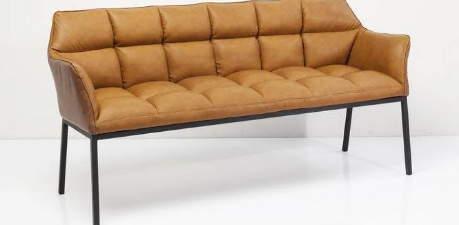 Ławka Thinktank 180x89 Cm Brązowa Skóra Naturalna*KARE Design Online