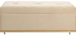 Ławka Ze Schowkiem Buttons Storage 80x43 Cm Beżowa*KARE Design