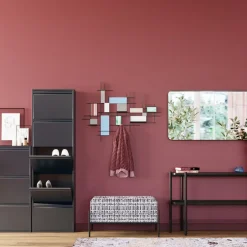 Ławka Ze Schowkiem Buttons Storage 80x43 Cm Czarno-biała*KARE Design Online