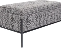 Ławka Ze Schowkiem Buttons Storage 80x43 Cm Czarno-biała*KARE Design Online