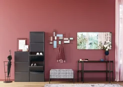 Ławka Ze Schowkiem Buttons Storage 80x43 Cm Czarno-biała*KARE Design Online
