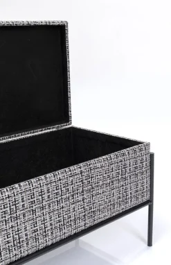 Ławka Ze Schowkiem Buttons Storage 80x43 Cm Czarno-biała*KARE Design Online