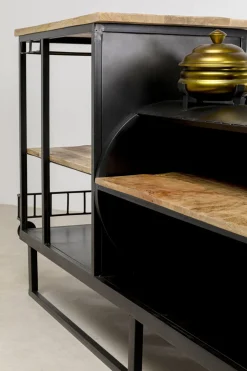 Barek Loft Z Akcesoriami Do Drinków Lokomotywa Parowa Stal I Drewno 225x105 Cm*KARE Design New