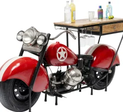 Barek Motocykl Czerwony Vintage 210x98 Cm Blat Drewno Mango*KARE Design Discount