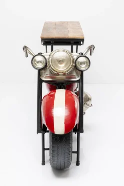 Barek Motocykl Czerwony Vintage 210x98 Cm Blat Drewno Mango*KARE Design Discount