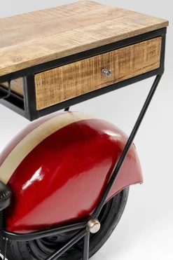 Barek Motocykl Czerwony Vintage 210x98 Cm Blat Drewno Mango*KARE Design Discount