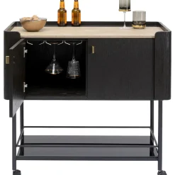 Barek Na Kółkach Milano 97x93 Cm Ciemnobrązowy*KARE Design Clearance