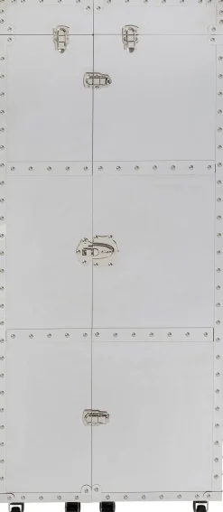 Barek Na Kółkach Rozkładany Stal Srebrna Wnętrze Naturalne 64x145 Cm*KARE Design New