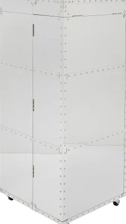 Barek Na Kółkach Rozkładany Stal Srebrna Wnętrze Naturalne 64x145 Cm*KARE Design New