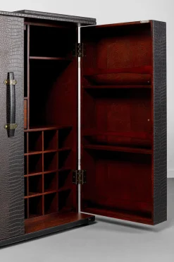 Barek Rozkładany Czarno-brązowy Tapicerowany 100x114 Cm*KARE Design Sale