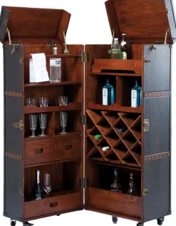 Barek Rozkładany Skrzynia Na Kółkach Czarno-brązowy 60x153 Cm*KARE Design Hot