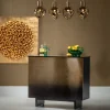 Barek Z Blatem Czarno-złoty Front Stal Nierdzewna 120x105 Cm*KARE Design Sale