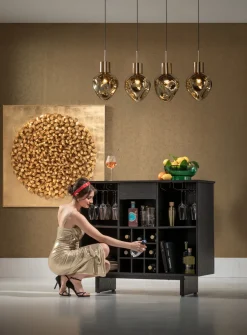 Barek Z Blatem Czarno-złoty Front Stal Nierdzewna 120x105 Cm*KARE Design Sale