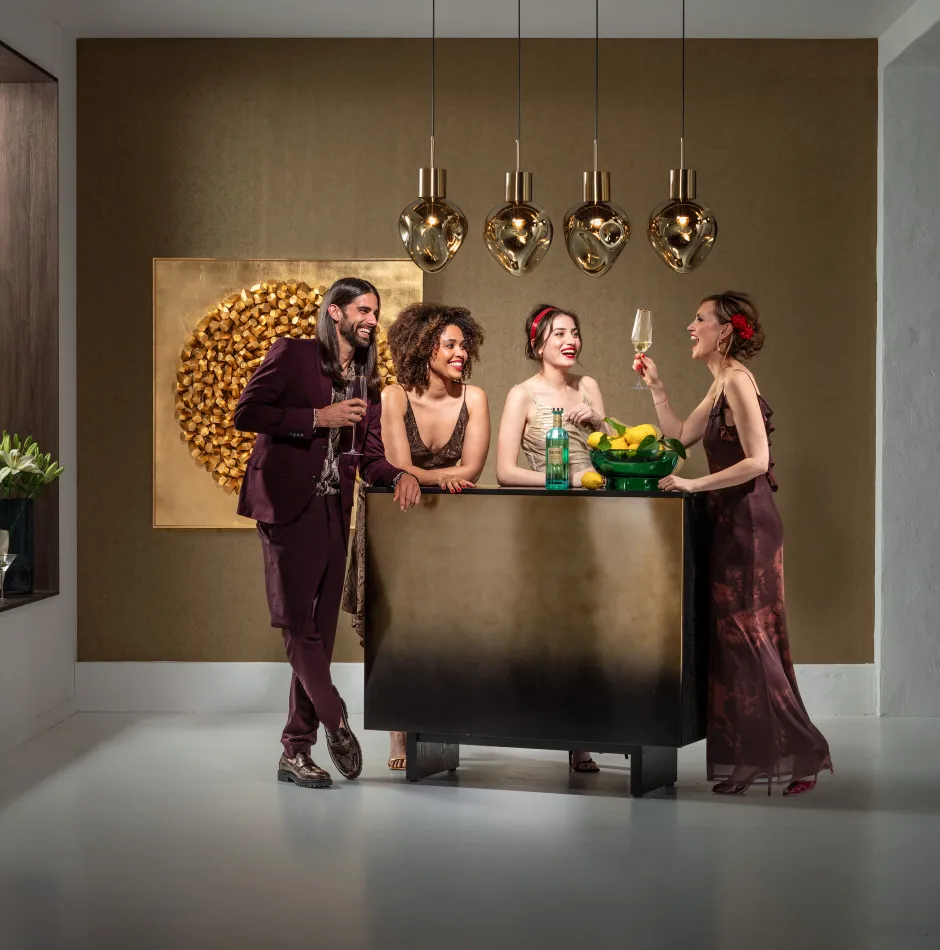 Barek Z Blatem Czarno-złoty Front Stal Nierdzewna 120x105 Cm*KARE Design Sale