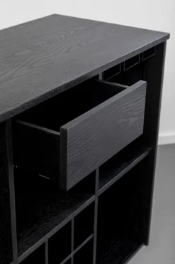 Barek Z Blatem Czarno-złoty Front Stal Nierdzewna 120x105 Cm*KARE Design Sale