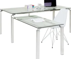 Biurko Lorenco 210x180 Cm Ze Szklanym Blatem*KARE Design Best