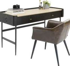 Biurko Milano 140x58 Cm Ciemnobrązowe Z Kremowym Blatem*KARE Design