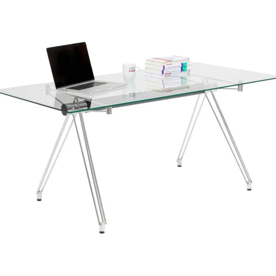 Biurko Officia 160x80 Cm Transparentne Blat Szklany*KARE Design Hot