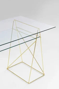 Biurko Polar 135x65 Cm Szkło Hartowane - Nogi Złote*KARE Design Clearance