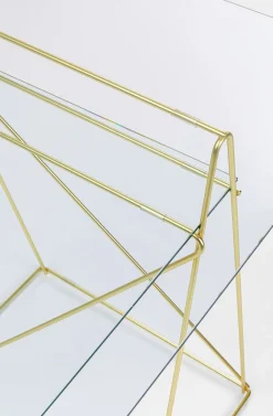 Biurko Polar 135x65 Cm Szkło Hartowane - Nogi Złote*KARE Design Clearance