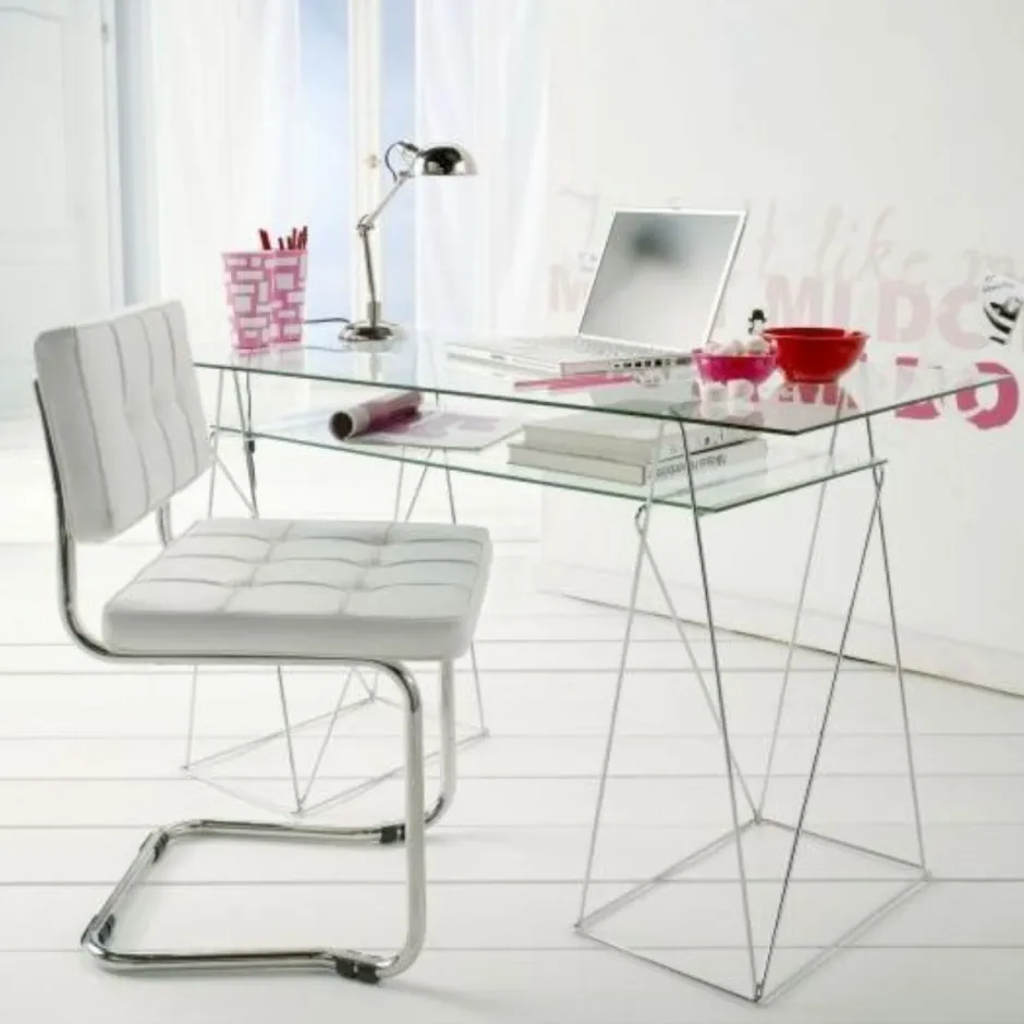 Biurko Polar 135x65 Cm Transparentne Blat 8 Mm*KARE Design Best