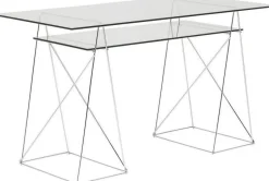 Biurko Polar 135x65 Cm Transparentne Blat 8 Mm*KARE Design Best