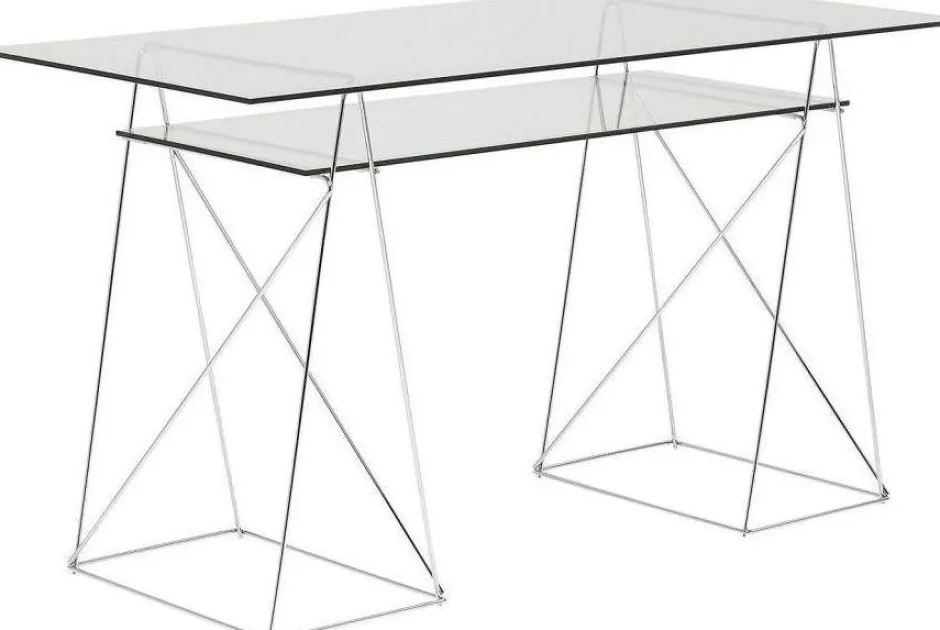 Biurko Polar 135x65 Cm Transparentne Blat 8 Mm*KARE Design Best