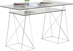 Biurko Polar 135x65 Cm Transparentne Blat 8 Mm*KARE Design Best