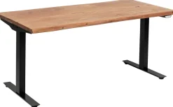 Biurko Z Elek. Regulacją Wysokości Harmony 180x90 Cm Akacja - Nogi Czarne*KARE Design Outlet