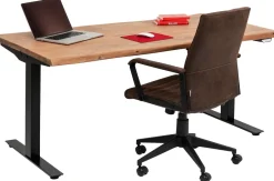 Biurko Z Elek. Regulacją Wysokości Harmony 180x90 Cm Akacja - Nogi Czarne*KARE Design Outlet