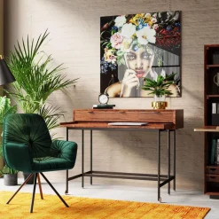 Biurko Z Wysuwanym Blatem Ravello 120x83 Cm Mango Brązowe*KARE Design Sale
