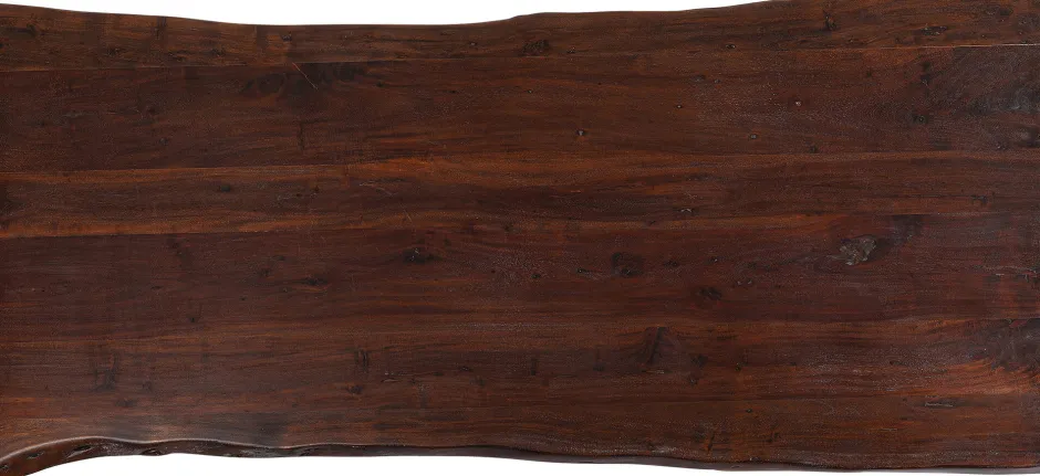 Blat Akacjowy Ciemnobrązowy Prostokątny Asymetryczny 200x100 Cm*KARE Design Clearance