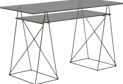 Blat I Półka Do Biurka Polar - Szkło Hartowane 8 Mm Przydymione*KARE Design Online