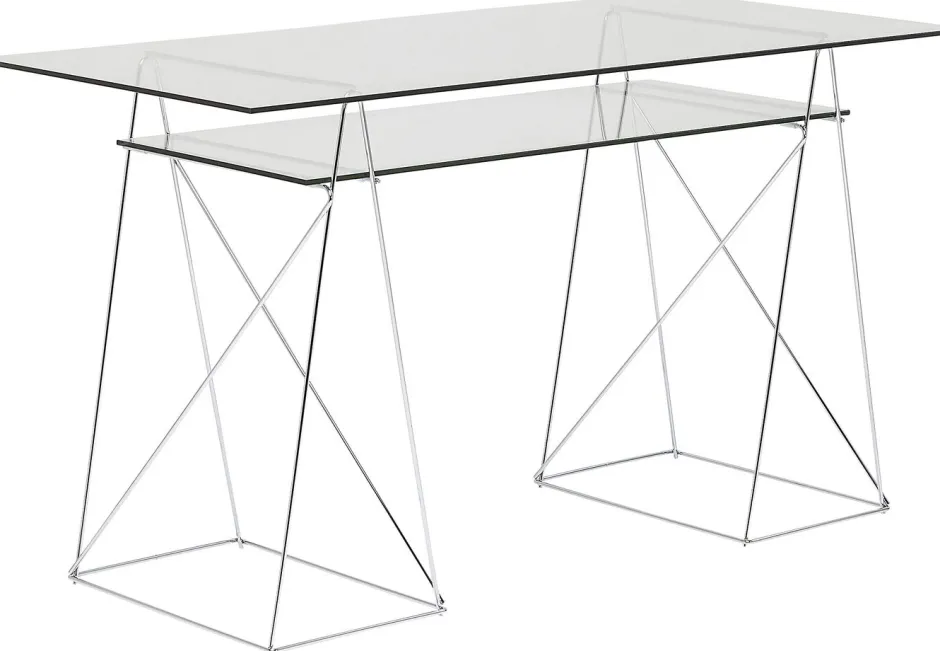 Blat I Półka Do Biurka Polar - Szkło Hartowane 8 Mm Transparentne*KARE Design Outlet