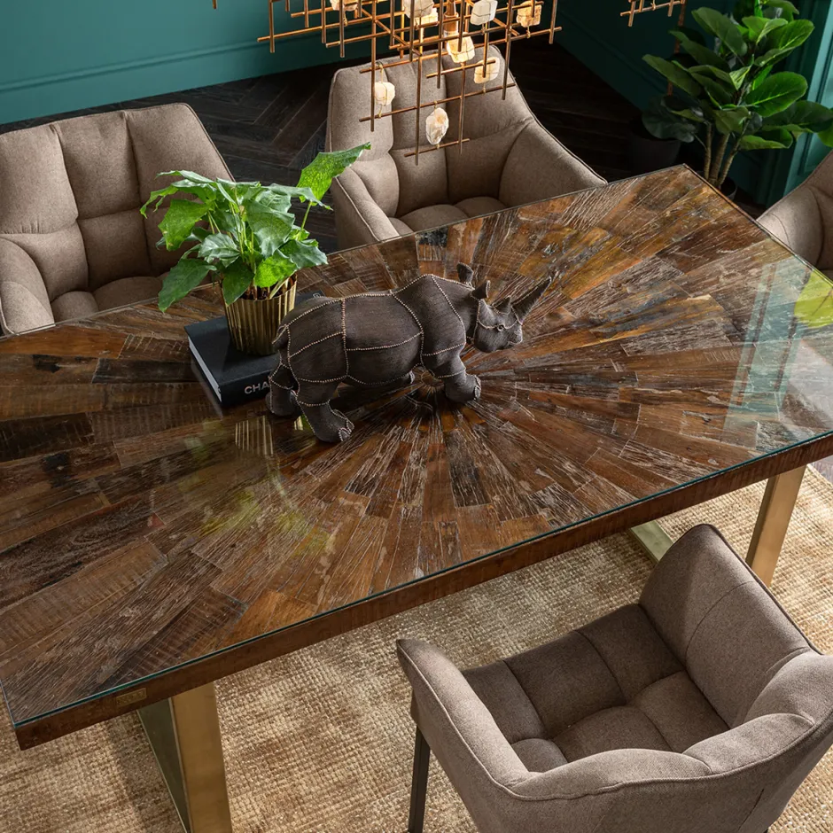 Blat Prostokątny Drewno Z Recyklingu Mango I Akacja 180x90 Cm*KARE Design New