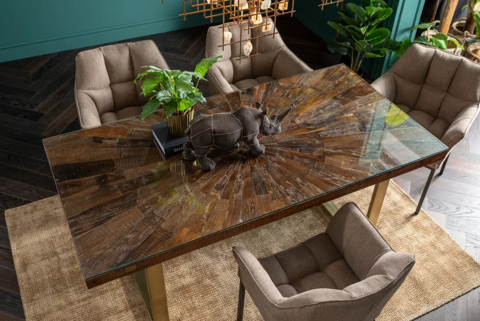 Blat Prostokątny Drewno Z Recyklingu Mango I Akacja 180x90 Cm*KARE Design New